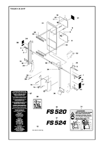 Toolbox Diagram and Parts List for FS520 (FS 524)(2011-02) Husqvarna Circular Saw