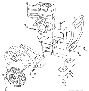 Mainframe, Right Side Diagram and Parts List for CRT1350LS (96093001601)(2011-03) Husqvarna Cultivator