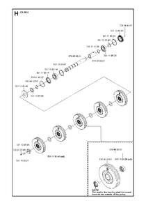 Shaft Diagram and Parts List for CS2512 (1301 & Above)(2013-04) Husqvarna Circular Saw