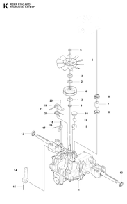 Transmission 3 Diagram and Parts List for R16CAWD (966830301)(2009-04) Husqvarna Lawn Tractor