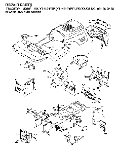 Chassis And Enclosures Diagram and Parts List for YTH1542XPF (954567253)(2002-03) Husqvarna Lawn Tractor