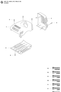 Cover Diagram and Parts List for 343FRM  Husqvarna Brush Cutter