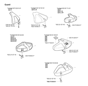 Guards Diagram and Parts List for 20004000001-20010900000  Husqvarna Edger