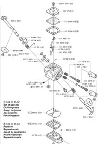 Carburetor Diagram and Parts List for 325RDX 2005-05 Husqvarna Brush Cutter