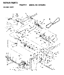 Drive Diagram and Parts List for GTH2250A (954567093)(2001-04) Husqvarna Lawn Tractor