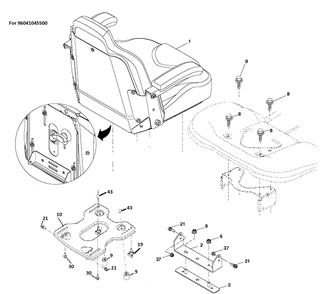Seat 2 Diagram and Parts List for TS354  Husqvarna Lawn Tractor