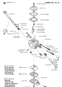 Carburetor Details Diagram and Parts List for 325P 20042300001-20062999999 Husqvarna Pole Saw