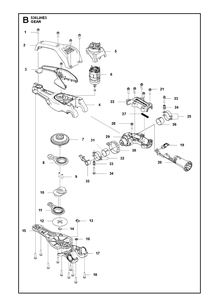 Gear Housing Diagram and Parts List for 536LIHE3 2016-09 Husqvarna Hedge Trimmer