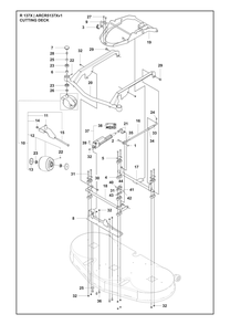 Mower Deck / Cutting Deck Diagram and Parts List for R137X ARCR5137Xv1 Husqvarna Lawn Tractor Accessories