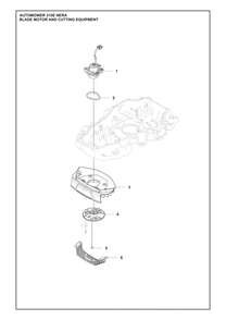 Blade Motor And Cutting Equipment Diagram and Parts List for 310ENERA  Husqvarna Lawn Mower