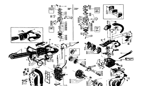 34 General Assembly Diagram and Parts List for HUSKY34 1980-01 Husqvarna Chainsaw