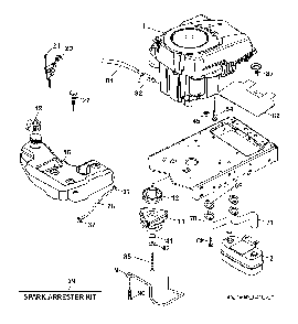 Engine Diagram and Parts List for YTH2754T (96041006201)(2008-11) Husqvarna Lawn Tractor