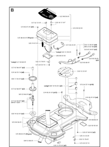 Chassis Upper Diagram and Parts List for 260ACX  Husqvarna Lawn Mower