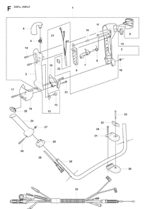 Handle And Controls Diagram and Parts List for 355FXT 20073100001-20082700000 Husqvarna Brush Cutter