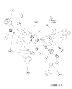 Electrical Components, Instrument Panel, Gasoline Vehicles Diagram and Parts List for HUV4420G 2006-11 Husqvarna Lawn Tractor