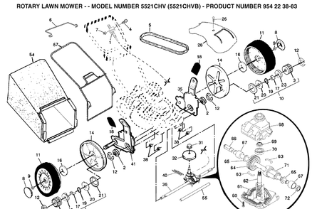 Repair Parts 4 Diagram and Parts List for 5521CHV (954223883)(2004-07) Husqvarna Lawn Mower