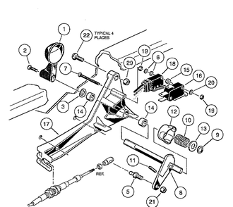 Forward/Reverse Shifter Assembly - Gasoline Vehicle Diagram and Parts List for HUV4210GXP 2005-06 Husqvarna Lawn Tractor