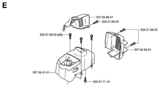 Cover Diagram and Parts List for HA110 20040100001-20054000000 Husqvarna Hedge Trimmer