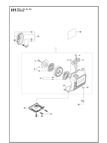 Starter 3 Diagram and Parts List for 326LDX 20091800001-Current Husqvarna Edger