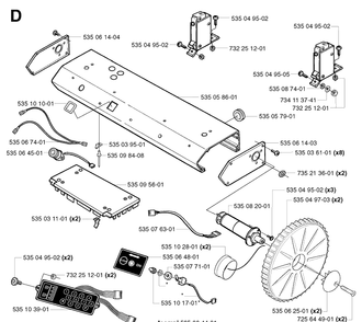 Electronic And Wheel Motor Housing 4 Diagram and Parts List for G1 1998-2003 Husqvarna Lawn Mower