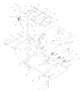 Mower Lift / Deck Lift Diagram and Parts List for LZ25 (968999772)(2008-01) Husqvarna Lawn Mower