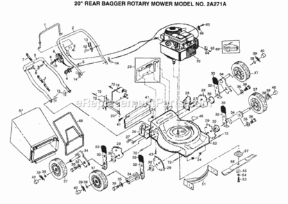 Page A Diagram and Parts List for 2A271A 1999 And Before Husqvarna Lawn Mower