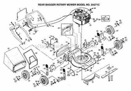 Page A Diagram and Parts List for 2A271C 1999 And Before Husqvarna Lawn Mower