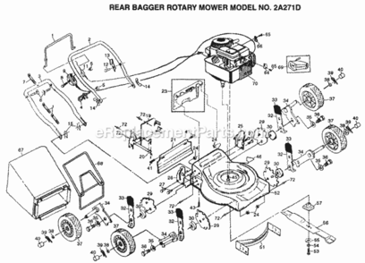 Page A Diagram and Parts List for 2A271D 1999 And Before Husqvarna Lawn Mower