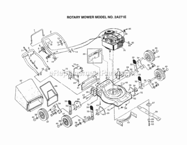 Page A Diagram and Parts List for 2A271E 1995 Husqvarna Lawn Mower