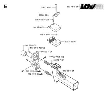 Tower Diagram and Parts List for 250R  Husqvarna Brush Cutter
