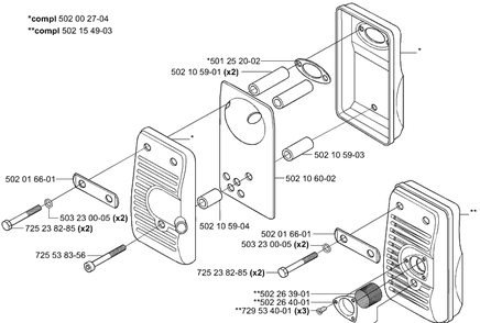 Muffler Diagram and Parts List for 265RX 2001-07 Husqvarna Brush Cutter