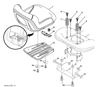 Seat Diagram and Parts List for YTH1942 (96048010200)(2021-7) Husqvarna Lawn Tractor
