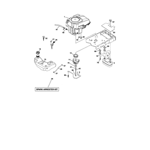 Engine Diagram and Parts List for YTS4500  Husqvarna Lawn Tractor