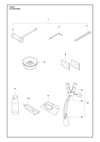 Accessories Diagram and Parts List for 143RST  Husqvarna Brush Cutter