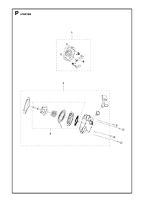 Starter Diagram and Parts List for 331R 20191400001 & Above Husqvarna Brush Cutter