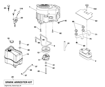 Engine Diagram and Parts List for TC242TX (96051019900)(2020-03) Husqvarna Lawn Tractor
