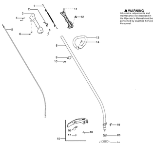Handle And Controls Diagram and Parts List for 128C (530165592)(2009-09) Husqvarna Trimmer