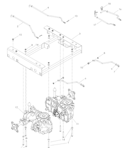Hydraulic Pump-Motor Diagram and Parts List for Z4824 (968999512)(2007-04) Husqvarna Lawn Mower