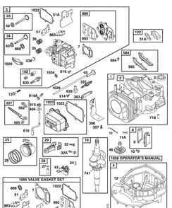 Briggs And Stratton 4-Cycle Engine 1 Diagram and Parts List for 917374456 2008-02 Husqvarna Lawn Mower