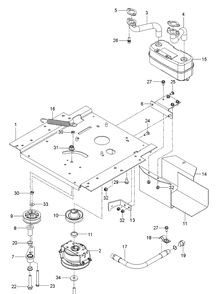 Engine Mounting, Guards And Muffler Diagram and Parts List for Z254 (96784460100)(2020-06) Husqvarna Lawn Mower