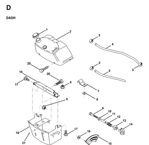 Dash Diagram and Parts List for LT125 1998-02 Husqvarna Lawn Tractor
