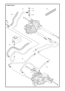 Chassis Rear Diagram and Parts List for R316TXAWD 2022 Husqvarna Lawn Tractor