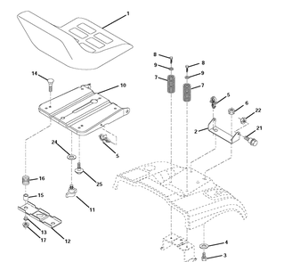 Seat 2 Diagram and Parts List for CTH150-TWIN 2010-01 Husqvarna Lawn Tractor