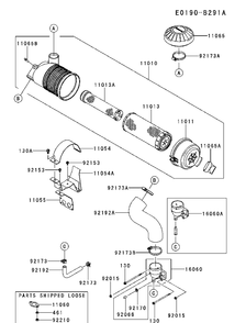 Air Filter And Muffler Diagram and Parts List for FX801V-ES00 2017-09 Husqvarna Engine