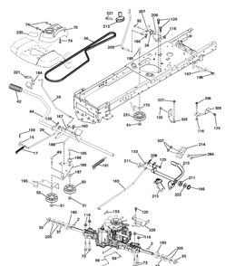 Drive Diagram and Parts List for TS242 (96043030600)(2019-07) Husqvarna Lawn Tractor