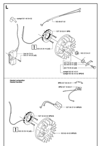 Ignition System Diagram and Parts List for 346XP 20070500001-20071300000 Husqvarna Chainsaw