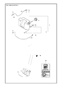 Fuel Tank Diagram and Parts List for FS520 (FS 524)(2011-02) Husqvarna Circular Saw