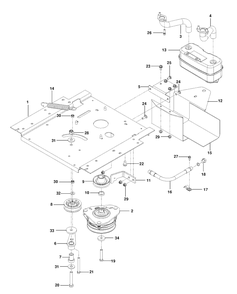 Engine Plate Diagram and Parts List for RZ5426 (967003606)(2013-08) Husqvarna Lawn Mower