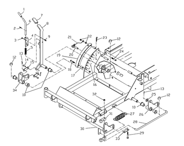 Deck Lift Assembly Diagram and Parts List for ZTHKW4818 2001-09 Husqvarna Lawn Mower