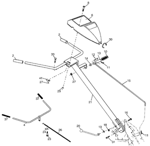 Handle Assembly Diagram and Parts List for 500RTT (954329318-B)(2003-11) Husqvarna Tiller